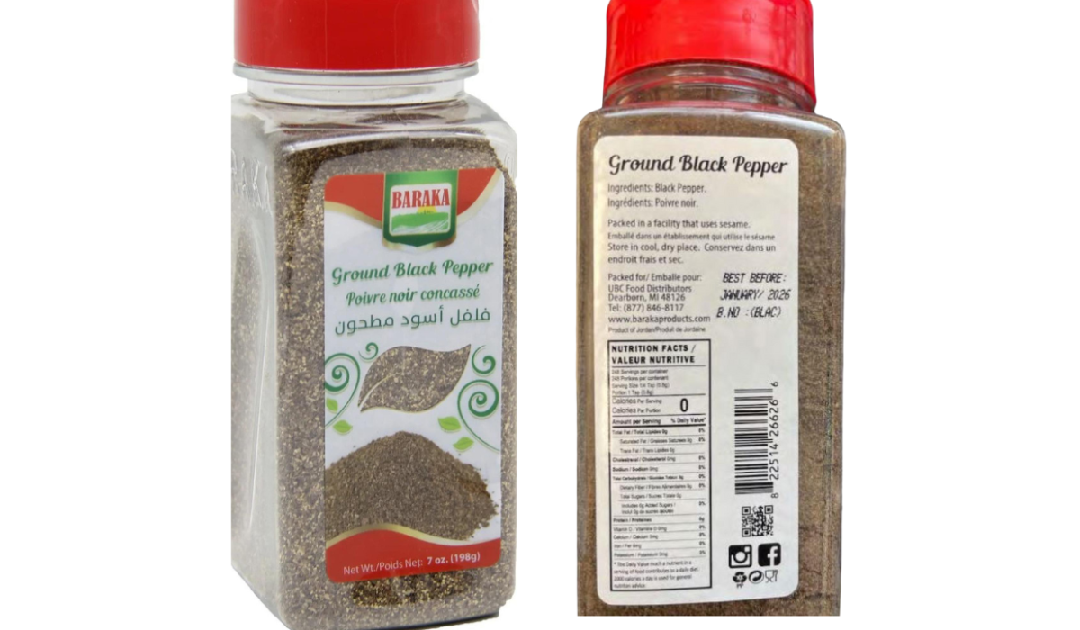 South Africa black pepper recall over pesticide risk