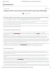 Cathay Pacific Data Breach: 2,200 HK Customers Affected