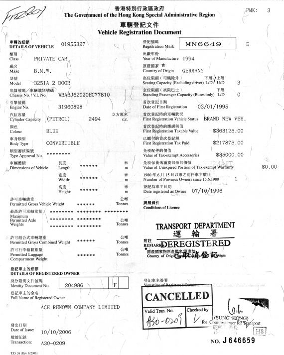 New Hong Kong Vehicle Licensing Rules Explained