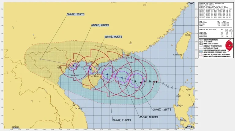 Anticyclone Influences Weather in Southern China With Hot Conditions and Inland Showers Expected Early Next Week