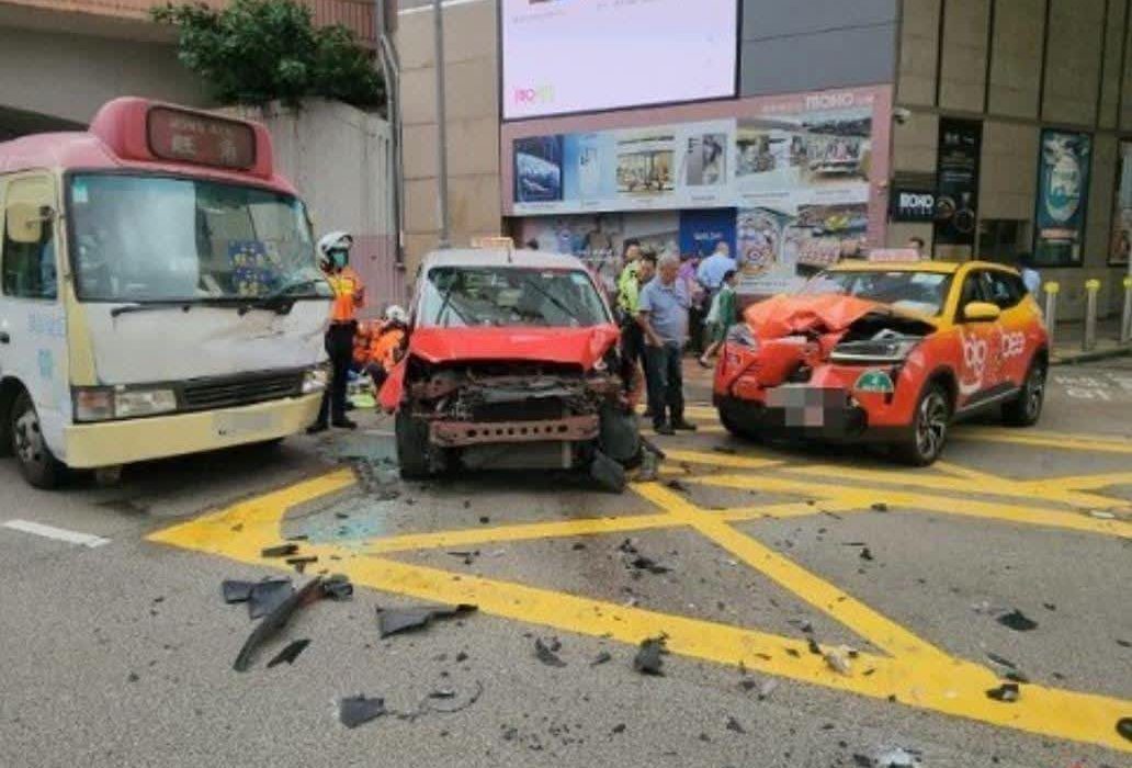 Taxi Crash Near MOKO Mall Injures Five in HK